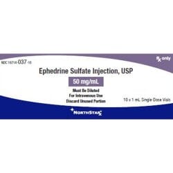 Ephedrine 50mg/mL, 1mL SDV Product Photo