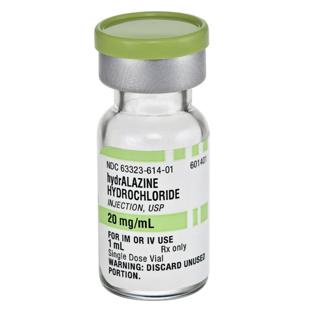 Hydralazine 20mg/mL 1mL SDV AED USA