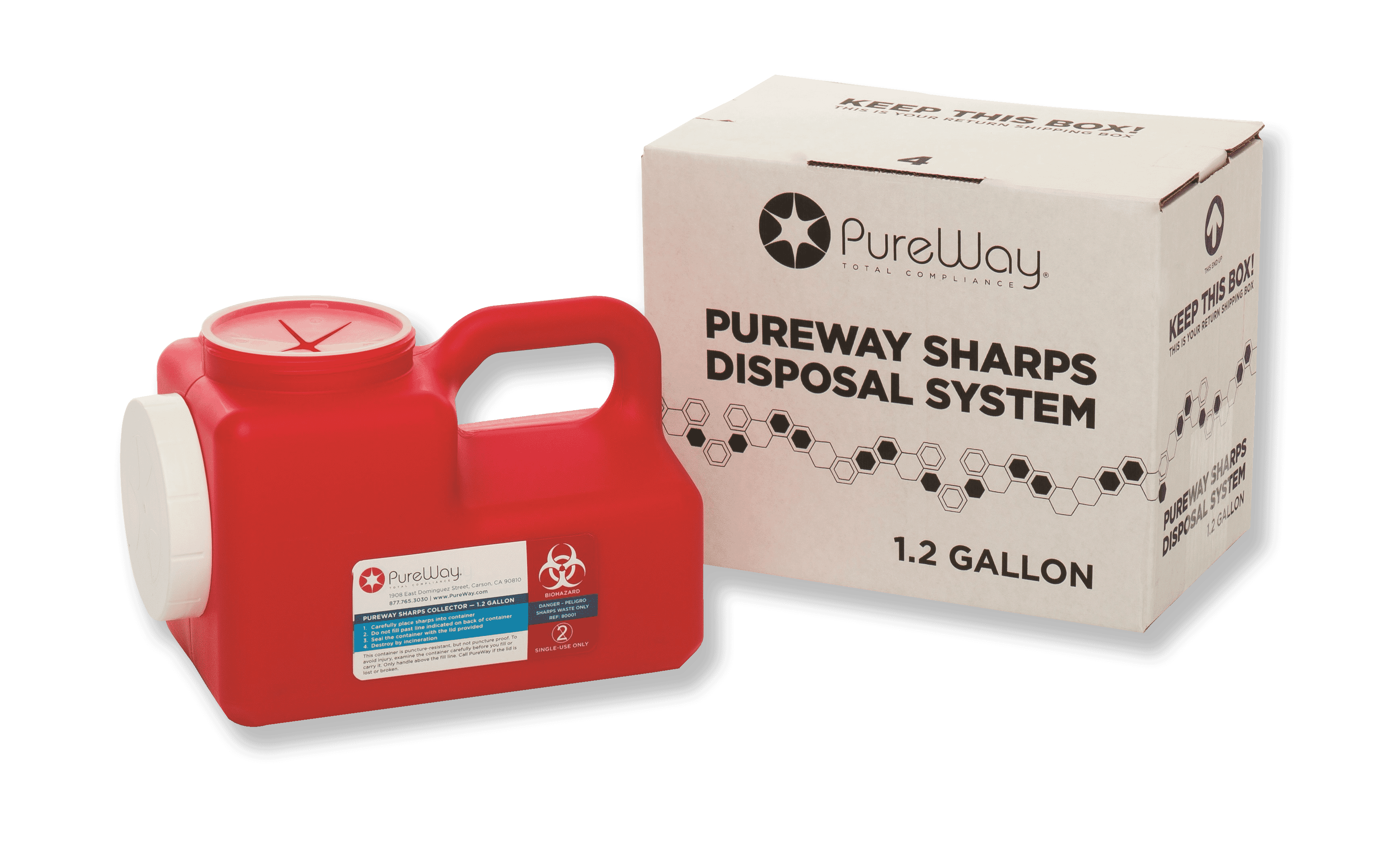 1.2 Gallon Sharps Disposal Mail-Back Container System  Product Photo