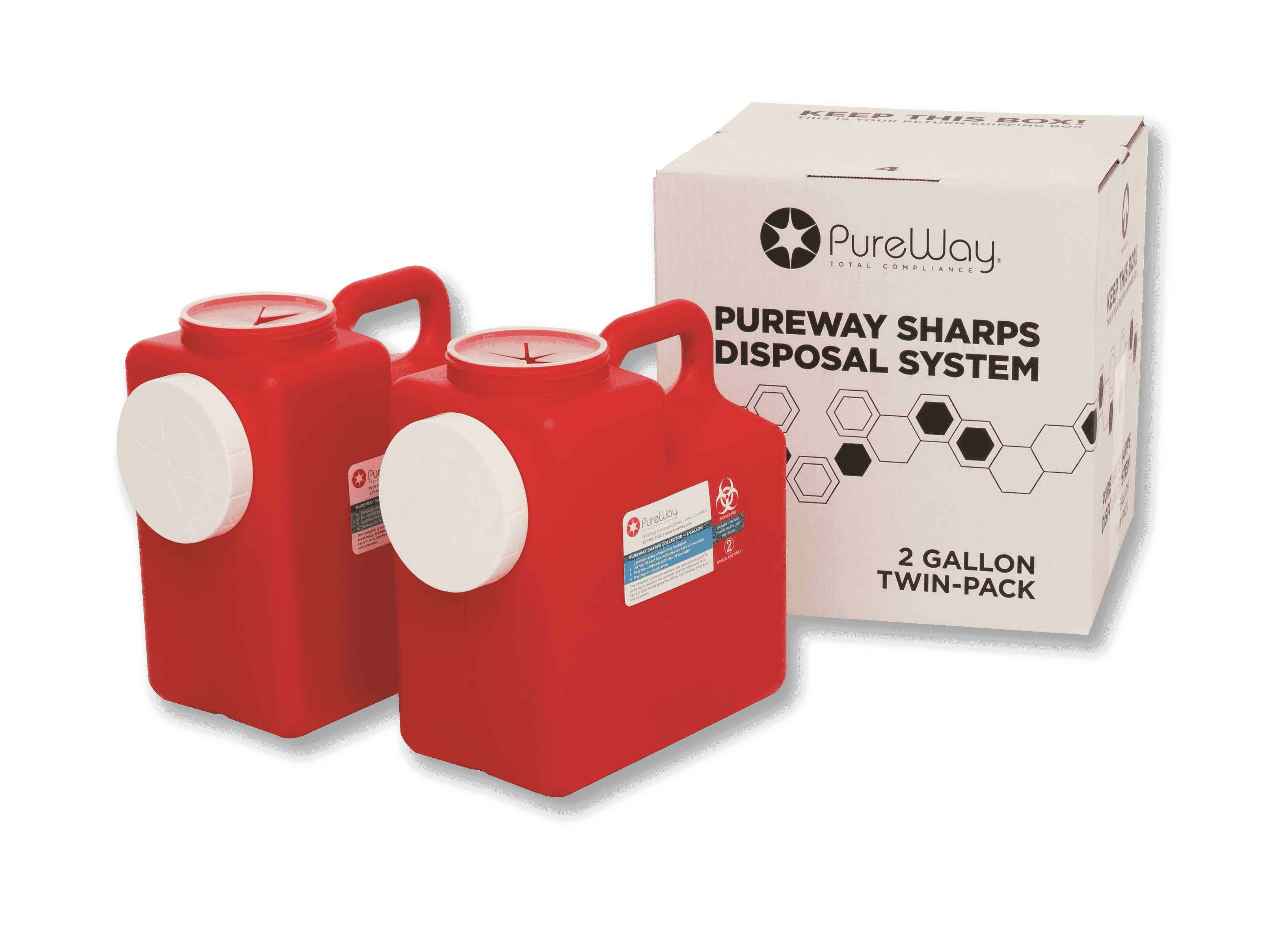 2 Gallon Sharps Disposal Mail-Back Container System (2 Pack) Product Photo